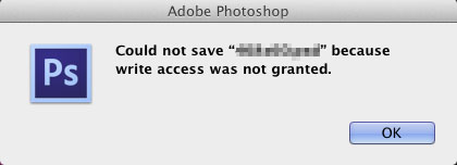 Photoshop :: Could Not Save Because Write Access Was Not Granted (Mac OS)?